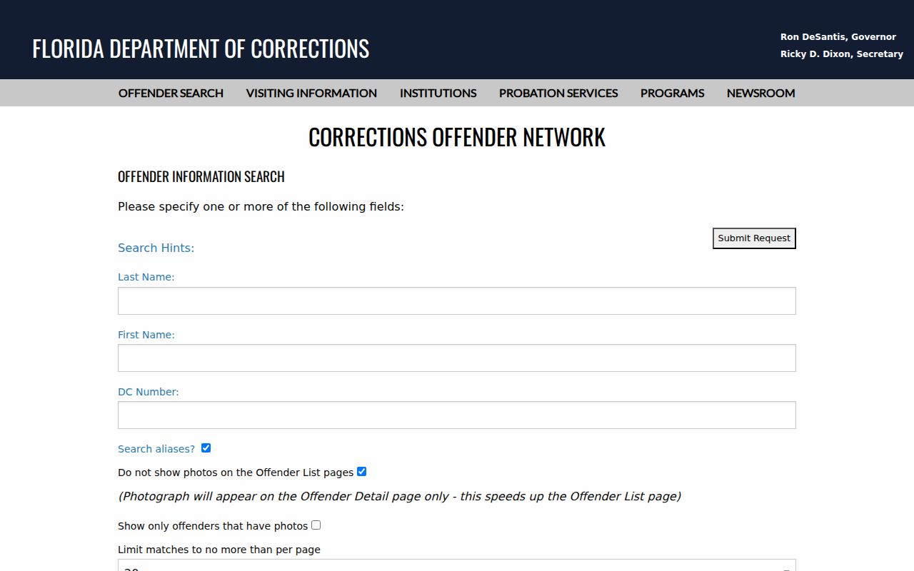 Gulf County criminal history Florida corrections search