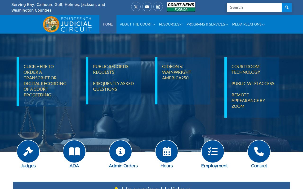 Gulf County criminal history Fourteenth Judicial Circuit